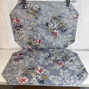 Crazy Horse Placemats Set of 2 Floral Dbl Sided Cottage Core NEW Brocade Charm